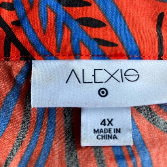 ALEXIS for Target Collab Botanic Floral Tropical Short Sleeve Shirtdress Plus 4X - Picture 8 of 9